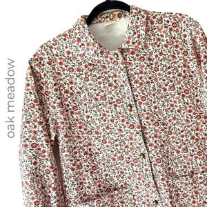 NWOT | UTILITY JACKET COTTON CANVAS FLORAL BARN COAT | XS/SM